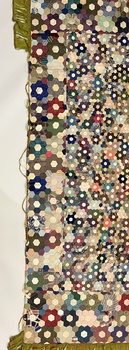 Silk Patchwork Quilt, Hexagon style, 1850-75