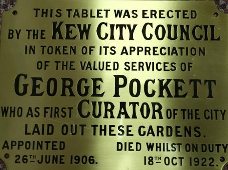 George Pockett, First Curator of the City of Kew