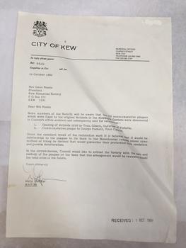 George Pockett, First Curator of the City [of Kew], 1922