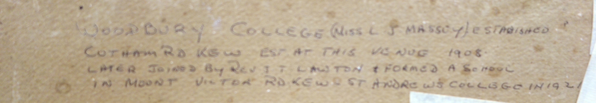 Woodbury Ladies’ College, 1919