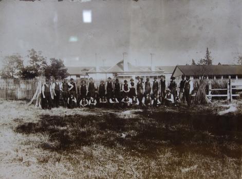 Group of 30 Men, Kew Cottages