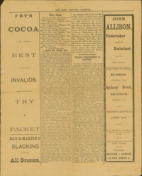 Kew Festival Gazette, No.1,  October 5th 1895