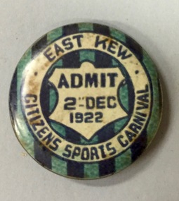 East Kew Citizens Sports Carnival, Admit 2nd December 1922