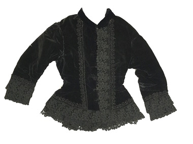Clothing, Silk Velvet & Lace Bodice, 1880s