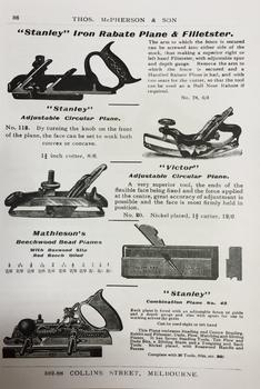 McPherson T & Son: Woodworkers' Tools, Catalogue No. 10 T., 1909