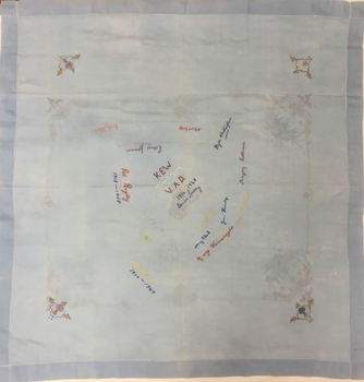 VAD Souvenir Signature Cloth, circa 1948
