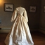 White Silk Wedding Dress, circa 1869