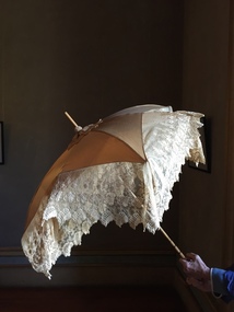 Cream Silk & Lace Parasol