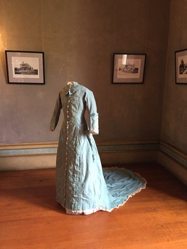 Quilted Wool & Silk Afternoon Dress, circa 1878