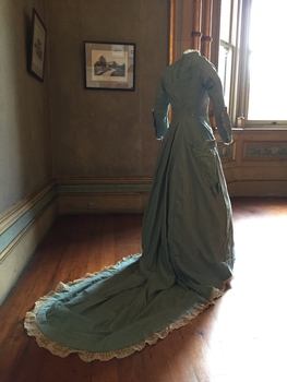 Quilted Wool & Silk Afternoon Dress, circa 1878