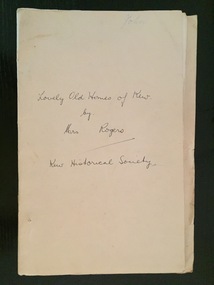 Lovely Old Homes of Kew by Mrs Rogers : Kew Historical Society 