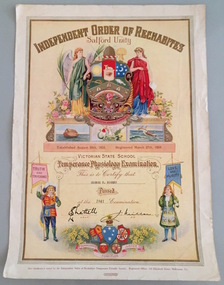 Victorian State School Temperance Physiology Examination, George M Rogers, 1941