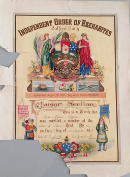 Membership of Junior Section, Star of Kew Tent, 1938