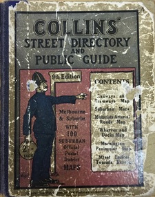 Book, Collins Street Directory and Public Guide. 9th edition