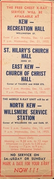 Calendar Bookmark: A useful reminder of the annual Free Chest X-Ray Service