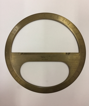 A Victorian cased brass full-circle protractor, by W. F. Stanley, late 19th century