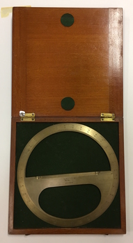 A Victorian cased brass full-circle protractor, by W. F. Stanley, late 19th century