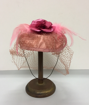 Pink Silk & Net 'Pillbox' Hat 