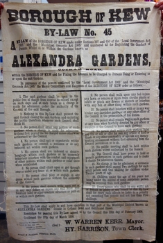 Borough of Kew, By-Law No.45 : Alexandra Gardens, Cotham Road