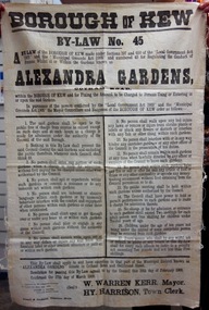 Borough of Kew, By-Law No.45 : Alexandra Gardens, Cotham Road