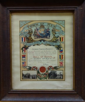 George Norman Pockett : Roll of Honor of the Town of Kew