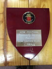 Kew Garden Club: Kew Festival Community Service Award, 1983