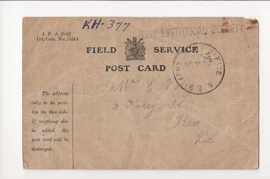 Field Service Postcard from James Leonard Foley, 1915