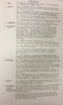 Constitution, East Kew Women's Club, 1945