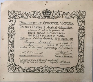 Children's Display of Physical Education, Melbourne Cricket Ground, 1927