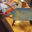 Painted Metal Wheelbarrow