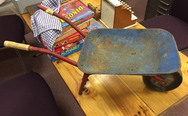 Painted Metal Wheelbarrow