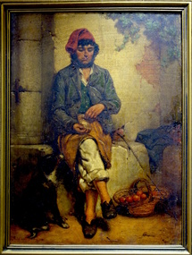 Neapolitan Fisherman and Dog, Oil on Canvas, circa 1841-1861