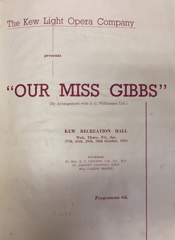 Our Miss Gibbs / by Lionel Monckton & Ivan Caryll