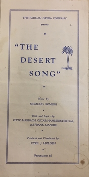 The Desert Song / by Sigmund Romberg