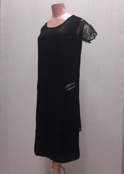 Black Crepe de Chine Day Dress