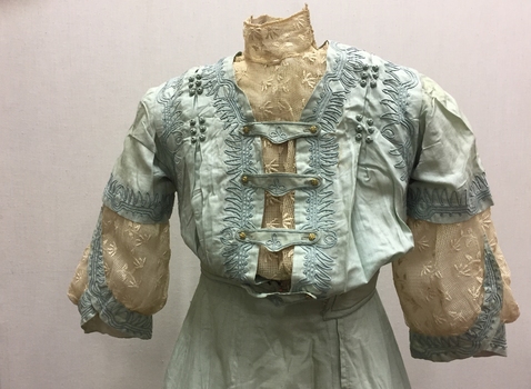 Pale Blue Silk Two Piece Dress, 1900s