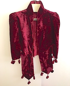 Cerise Velvet Evening Pelerine, 1920s