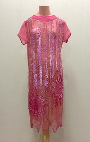 Pink Silk, Sequinned Georgette Evening Dress, 1920s