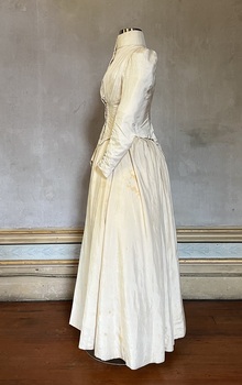 Cream silk two piece wedding dress