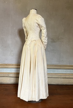 Cream silk two piece wedding dress