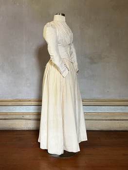 Cream silk two piece wedding dress