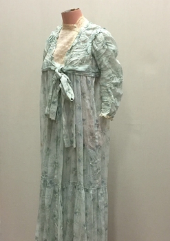 Floral layered silk, chiffon and lace peignoir