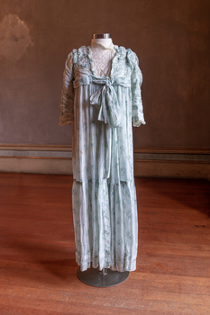 Floral layered silk, chiffon and lace peignoir