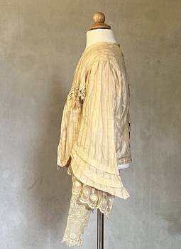 Striped pink and beige silk bodice