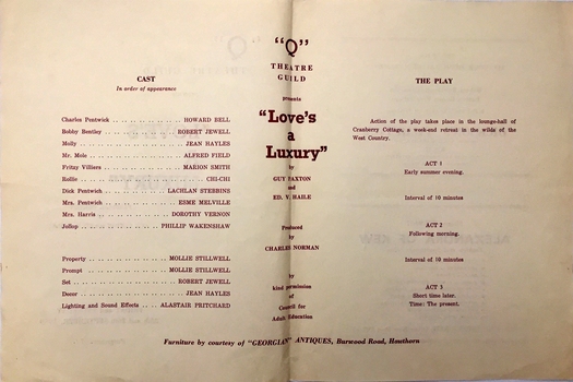 Love's a Luxury: Farcical Comedy by Guy Paxtion and Ed. V. Haile 