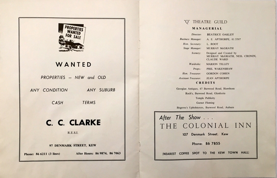'Martha' by Flotow /  'Q' Theatre Guild, 1963