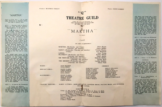 'Martha' by Flotow /  'Q' Theatre Guild, 1963