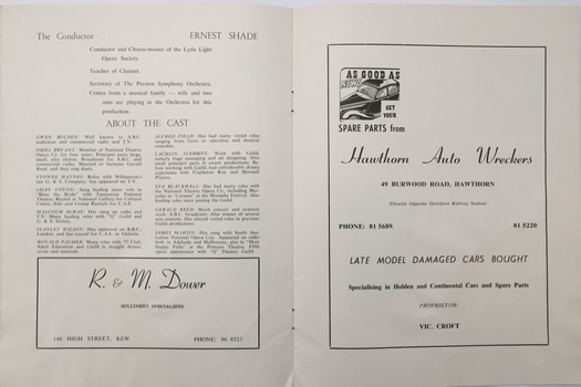 'Martha' by Flotow /  'Q' Theatre Guild, 1963