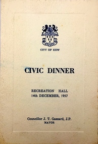 City of Kew, Civic Dinner, 1957