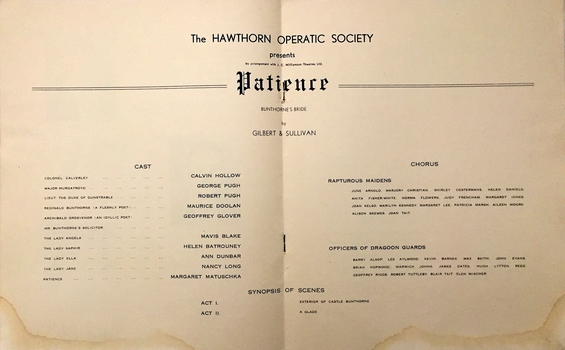 'Patience' by Gilbert & Sullivan